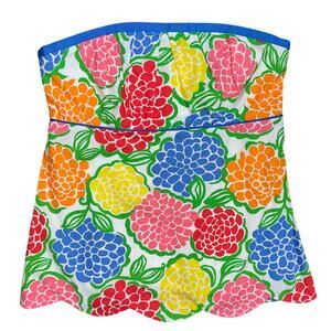 Lilly Pulitzer Strapless Scalloped Cael Top in Zinnie Minnie Floral Size 0